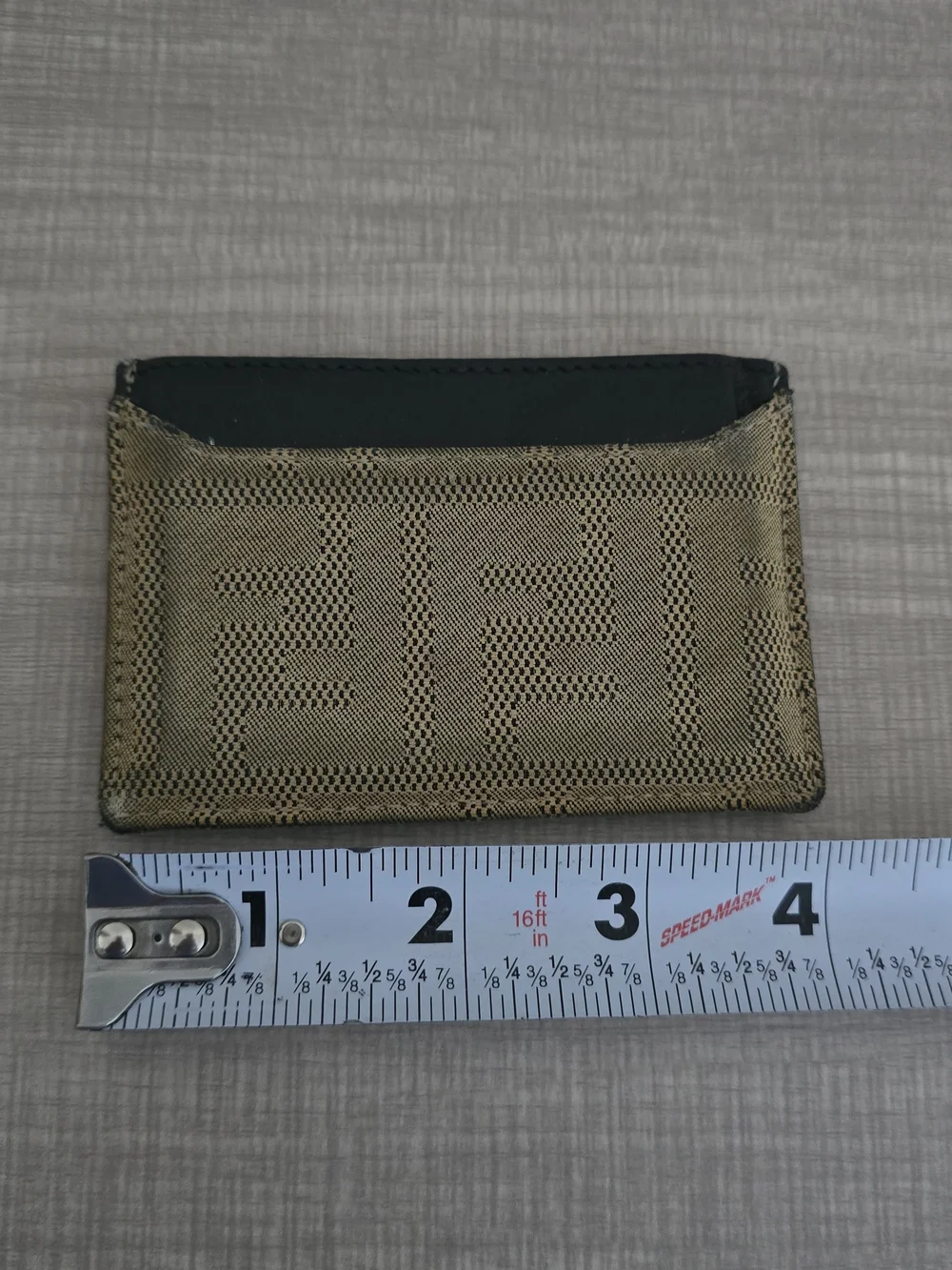 Fendi Vintage Zucca Monogram Leather Slim Card Holder Wallet